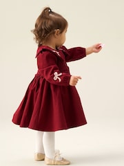 Angel & Rocket Burgundy Edie Smock Yoke Collared Dress - Image 2 of 3
