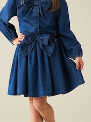 Angel & Rocket Blue Annie Denim Bow Skirt - Image 4 of 6