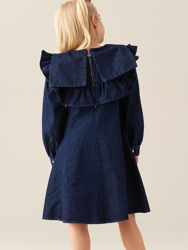 Angel & Rocket Blue Paige Denim Collar Dress - Image 2 of 6 Angel & Rocket Blue Paige Denim Collar Dress - Image 2 of 6