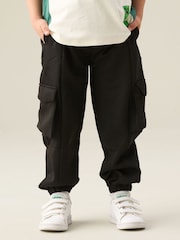 Angel & Rocket Black Frank Mix Panelled Cuffed Joggers - Image 1 of 5