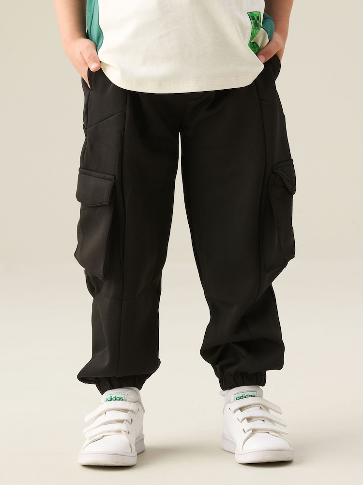 Angel & Rocket Black Frank Mix Panelled Cuffed Joggers - Image 1 of 5