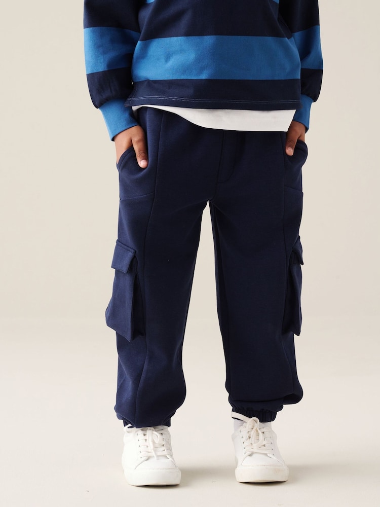 Angel & Rocket Blue Frank Mix Panelled Cuffed Joggers - Image 1 of 6