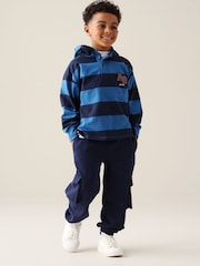 Angel & Rocket Blue Frank Mix Panelled Cuffed Joggers - Image 2 of 6