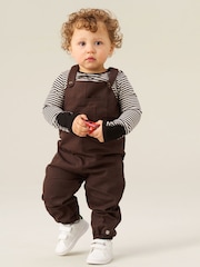 Angel & Rocket Brown George Twill Dungarees Set - Image 1 of 4