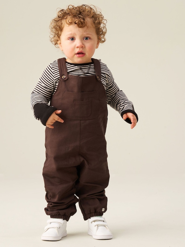 Angel & Rocket Brown George Twill Dungarees Set - Image 2 of 4 Angel & Rocket Brown George Twill Dungarees Set - Image 2 of 4