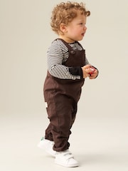 Angel & Rocket Brown George Twill Dungarees Set - Image 3 of 4