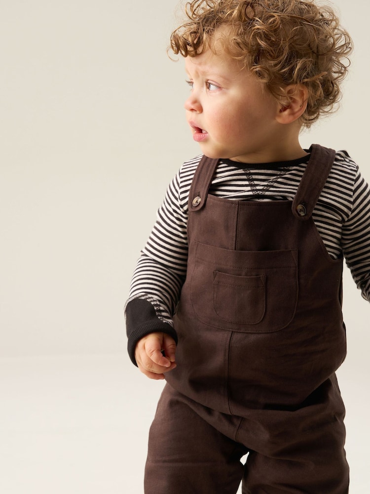 Angel & Rocket Brown George Twill Dungarees Set - Image 4 of 4 Angel & Rocket Brown George Twill Dungarees Set - Image 4 of 4