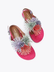 Kurt Geiger London Pink Junior Mini Pom Bar Sandals - Image 2 of 4