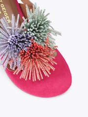 Kurt Geiger London Pink Junior Mini Pom Bar Sandals - Image 4 of 4
