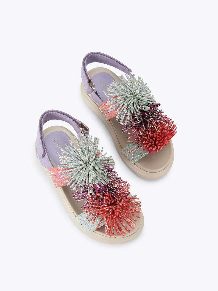 Kurt Geiger London Pink Junior Mini Orson Crystal Sandals - Image 2 of 4 Kurt Geiger London Pink Junior Mini Orson Crystal Sandals - Image 2 of 4