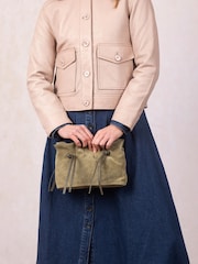 Lakeland Leather Green Santon Suede Cross-Body Bag - Image 8 of 8