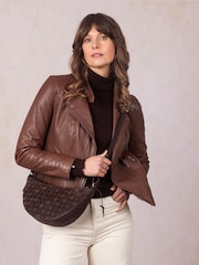 Lakeland Leather Brown Mirehouse Suede Sling Bag - Image 1 of 7