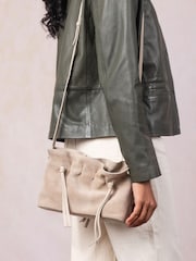 Lakeland Leather Nude Santon Suede Cross-Body Bag - Image 2 of 7