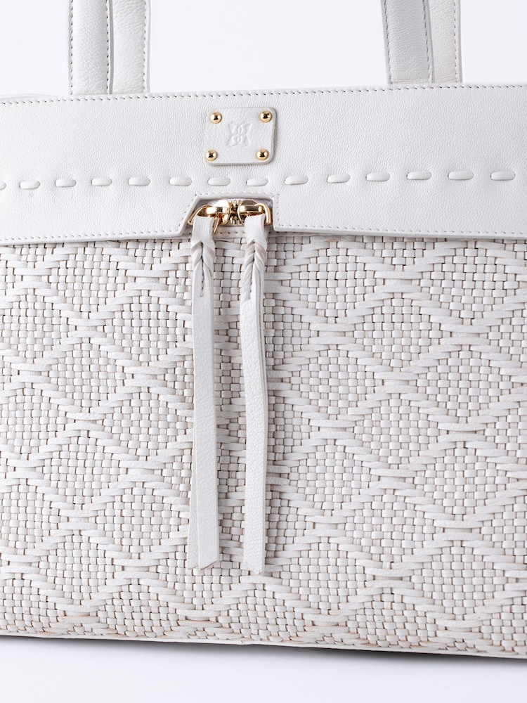 Lakeland Leather White Wasdale Tote Bag - Image 6 of 6 Lakeland Leather White Wasdale Tote Bag - Image 6 of 6