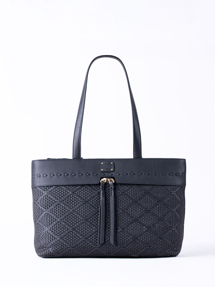 Lakeland Leather Blue Wasdale Tote Bag - Image 1 of 7 Lakeland Leather Blue Wasdale Tote Bag - Image 1 of 7