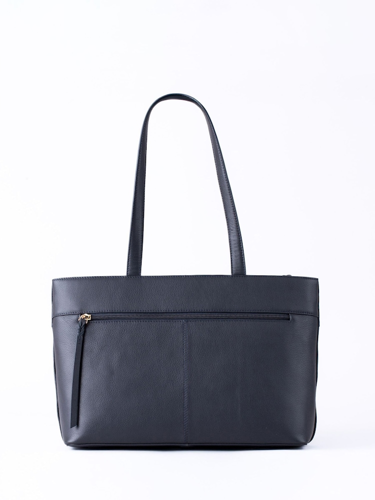 Lakeland Leather Blue Wasdale Tote Bag - Image 2 of 7 Lakeland Leather Blue Wasdale Tote Bag - Image 2 of 7