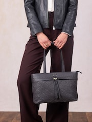 Lakeland Leather Blue Wasdale Tote Bag - Image 6 of 7