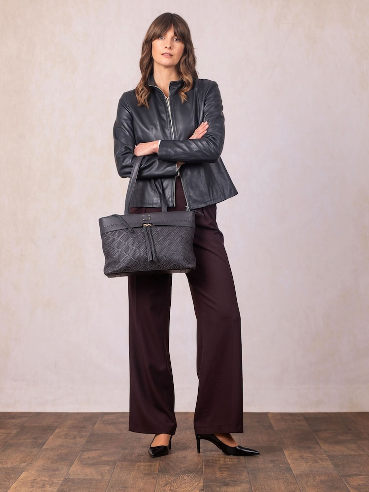 Lakeland Leather Blue Wasdale Tote Bag - Image 7 of 7 Lakeland Leather Blue Wasdale Tote Bag - Image 7 of 7