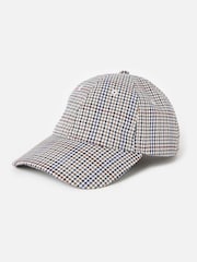 Oliver Bonas Brown Houndstooth Embroidered Cherry Cap Hat - Image 2 of 5