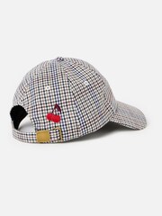 Oliver Bonas Brown Houndstooth Embroidered Cherry Cap Hat - Image 3 of 5