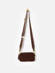 Oliver Bonas Brown Faux Suede Cross-Body Bag - Image 1 of 6