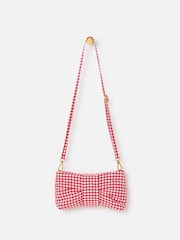 Oliver Bonas Red Tina  Gingham Bow Clutch Bag - Image 2 of 7