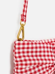 Oliver Bonas Red Tina  Gingham Bow Clutch Bag - Image 5 of 7