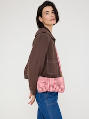 Oliver Bonas Red Tina  Gingham Bow Clutch Bag - Image 7 of 7