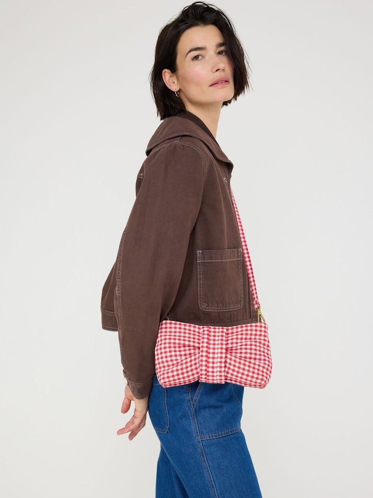 Oliver Bonas Red Tina  Gingham Bow Clutch Bag - Image 7 of 7