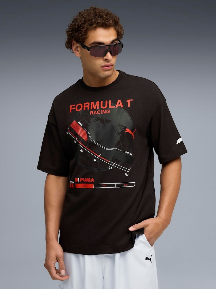 Puma Black F1 Graphic Relaxed T-Shirt - Image 1 of 5