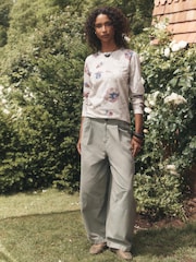 Blomstret - Langærmet t-shirt med rund hals - Billede 2 af 9