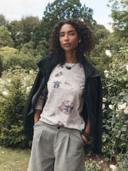 Blomstret - Langærmet t-shirt med rund hals - Billede 5 af 9