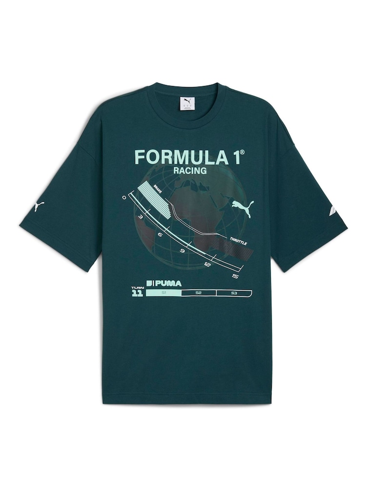 Puma Green F1 Graphic Relaxed T-Shirt - Image 1 of 2