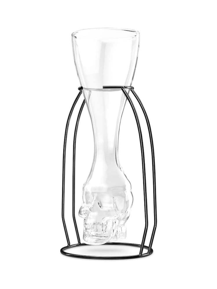 Jeray Set of 2 Clear Brainfreeze Skull with Skeletal Frame - Image 2 of 4