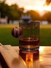 Jeray Set of 2 Clear Sports Fan Cricket Ball Tumblers - Image 1 of 3
