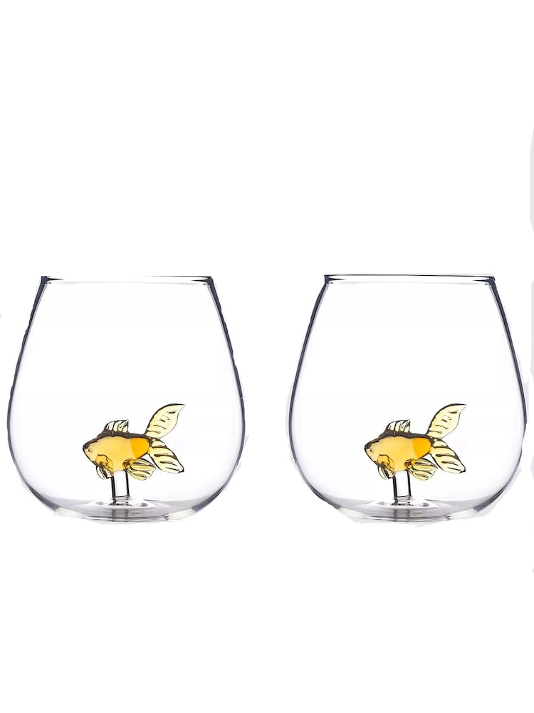 Jeray Set of 2 Clear Goldfish In A Glass 500ml - Image 2 of 4 Jeray Set of 2 Clear Goldfish In A Glass 500ml - Image 2 of 4