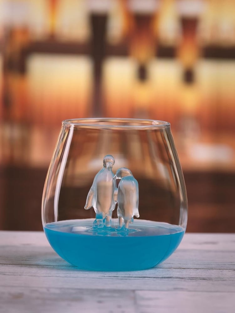 Jeray Set of 2 Clear Bar Penguin In A Glass 400ml - Image 1 of 4