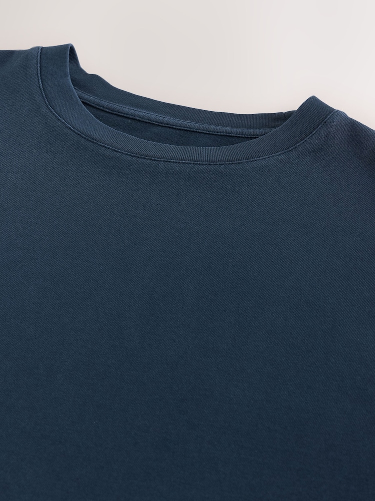 Navy Long Sleeve Edit T-Shirt with Mock Layer - Image 7 of 7