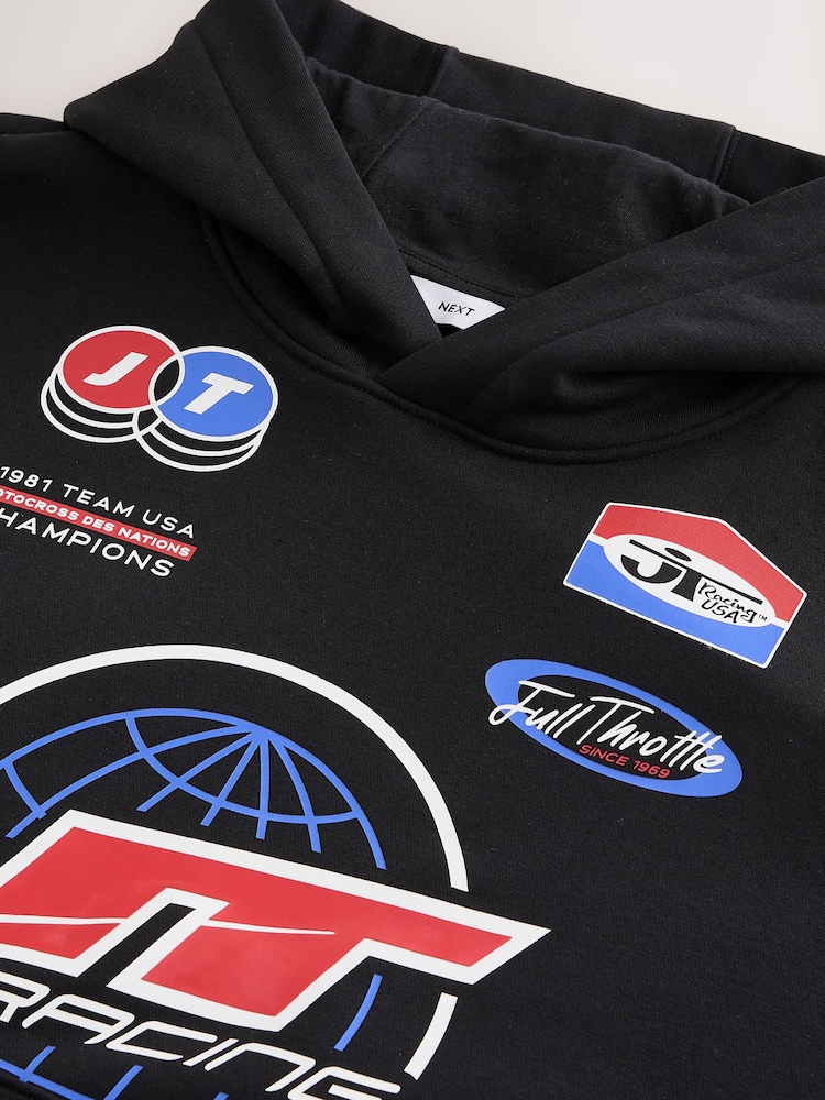 Melns - EDIT License JT Racing Graphic Hoodie - Attēls 9 no 9