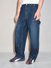 Dark Blue Baggy Fit EDIT Carpenter Jeans - Image 1 of 13