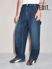 Dark Blue Baggy Fit EDIT Carpenter Jeans - Image 12 of 13
