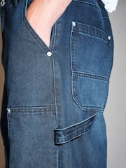 Dark Blue Baggy Fit EDIT Carpenter Jeans - Image 5 of 13