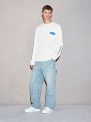Bleach Blue Baggy Fit EDIT Carpenter Jeans - Image 1 of 11