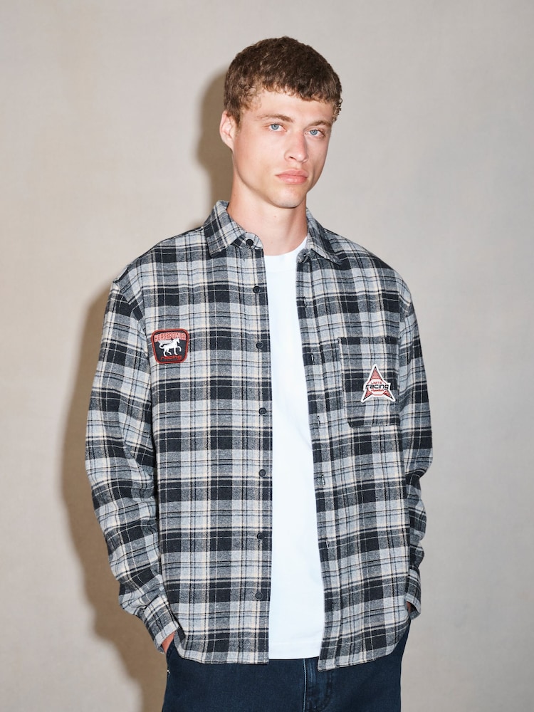 Մոնոխրոմ - Edit Long Sleeve Check Badge Shirt - Պատկեր 1 6-ից