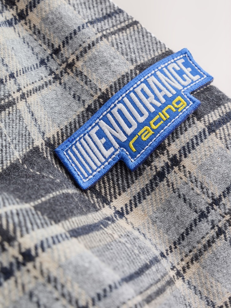 მონოქრომული - Edit Long Sleeve Check Badge Shirt - სურათი 10 10-დან
