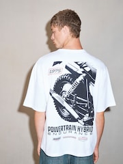 Black/White Motorbike Graphic Edit T-Shirt - Image 3 of 5