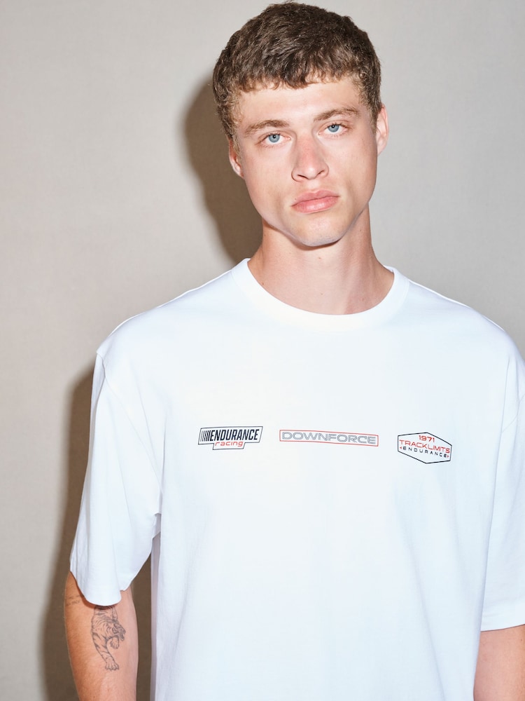 Black/White Motorbike Graphic Edit T-Shirt - Image 5 of 5