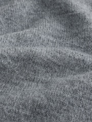Grey EDIT Relaxed Fit Overarm Stripe Crew Neck Jumper with Wool - Image 8 of 8