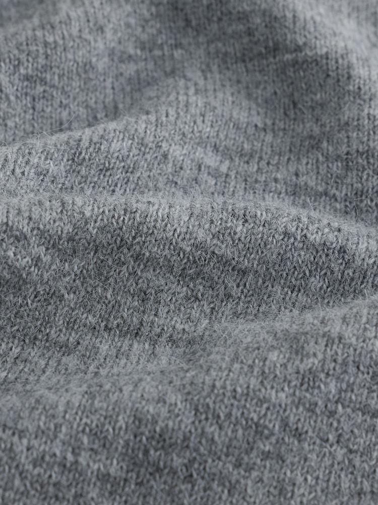 Grey EDIT Relaxed Fit Overarm Stripe Crew Neck Jumper with Wool - Image 8 of 8 Grey EDIT Relaxed Fit Overarm Stripe Crew Neck Jumper with Wool - Image 8 of 8