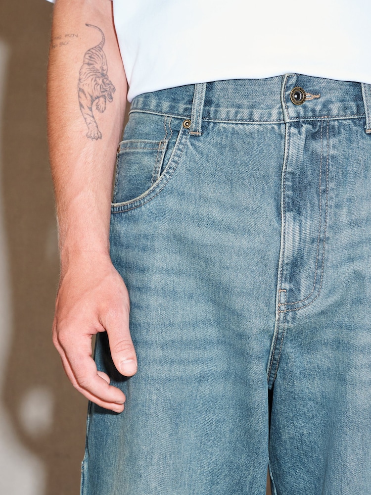 Light Blue EDIT Ultra Baggy Jeans - Image 6 of 6 Light Blue EDIT Ultra Baggy Jeans - Image 6 of 6